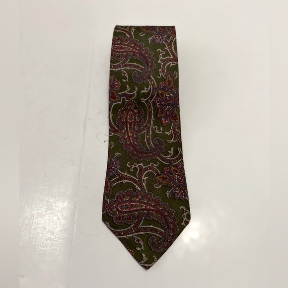 GIANNI Versace Italian Made 💯 Silk Paisley Tie - Picture 4 of 9